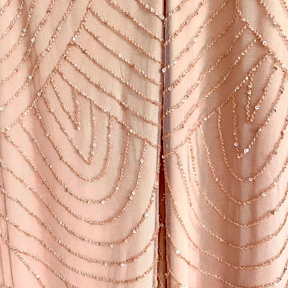 COPY - Adrianna Papell Art Deco Halter Neckline in Aurora Pink - Picture 7 of 9